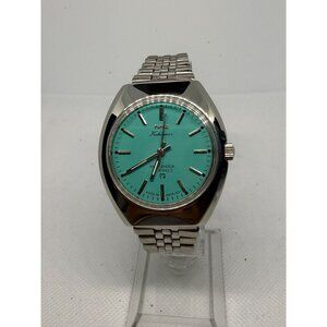 Vintage HMT Men's Automatic Watch Stainless Steel Case & Band Mint Green Dial